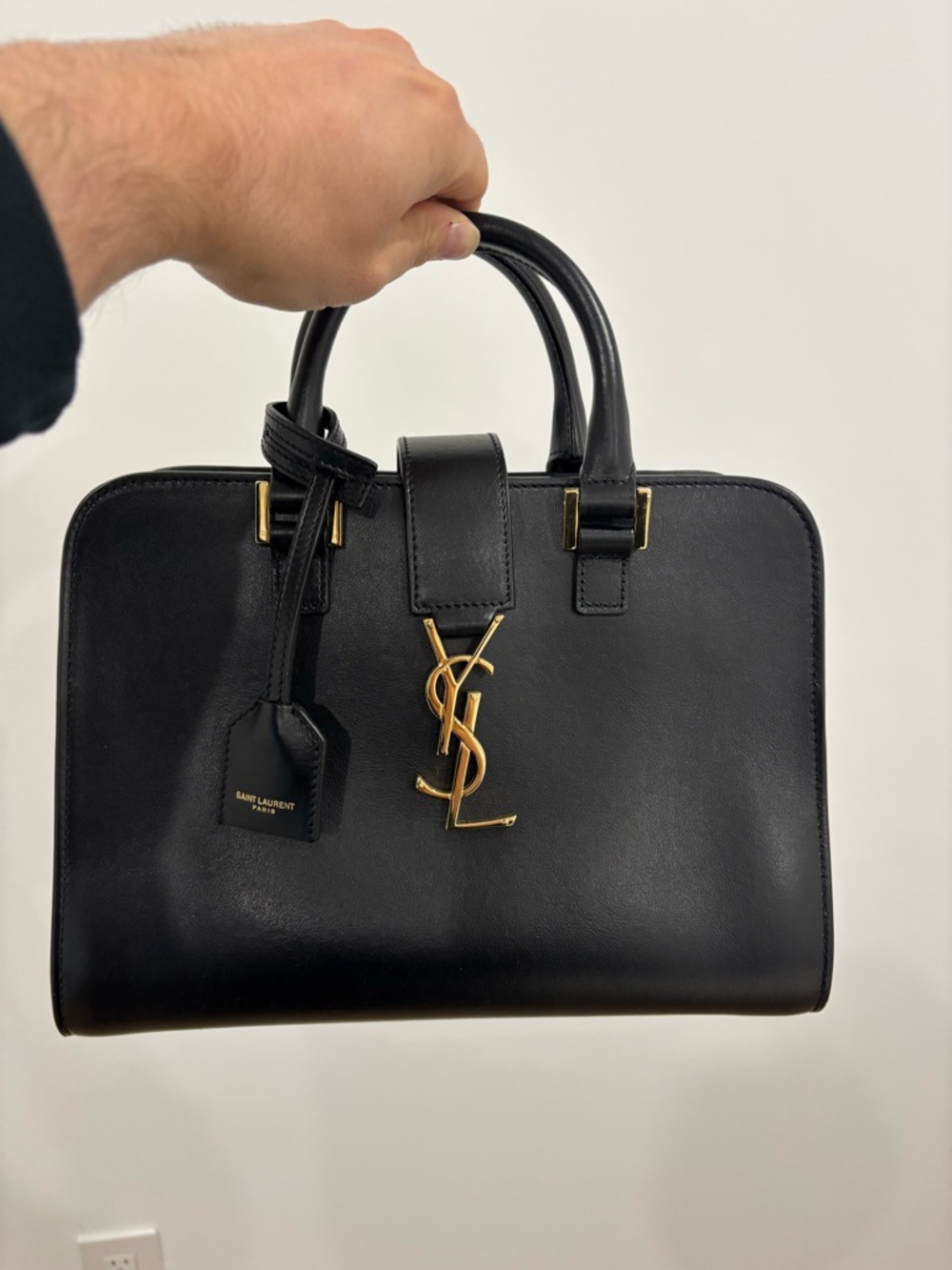 Saint Laurent Monogram Baby Cabas BagBlack Leather